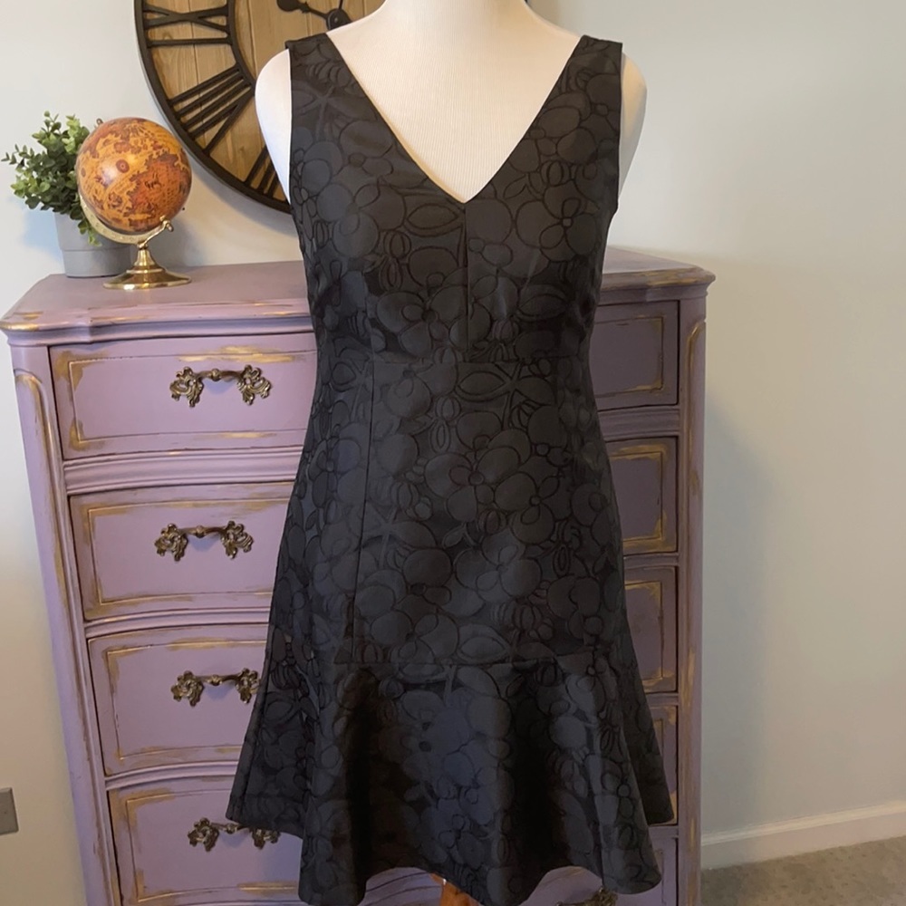 J. Crew Black Brocade Dress